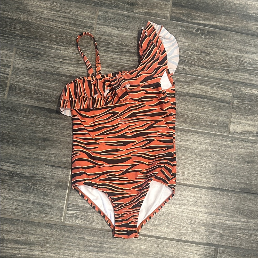 Kids Tiger Stripe One Piece Swimsuit